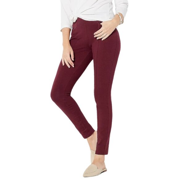 Susan Graver Pants - Susan Graver Weekend Reg Premium Stretch Legging Womens XXS Deep Raisin Red NEW